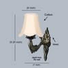 Devansh Gold Antique Wall Mounted Lamp With Off-White Cotton Shade
