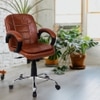 Crestino Low Back Office Desk Chair (Light Brown)
