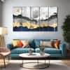 The Castle Decor Golden Deer Wall Painting Wooden Framed 27x48 Inch (Style 2)