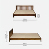 Hertfort Solid Wood Queen  Size Bed Without Storage (Provincial Teak Finish)