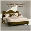 Solara Wave Luxe King Size Bed in velvet With Oak wood Frame & Hydraulic Storage
