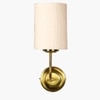 Devansh Metal Electric Wall Light in Gold Colour with off-white Shade Count of 1 Light