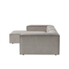 Elegantedge Wood Right Aligned 3-Seater With Upholstery Non Storage Sofa In Grey Colour