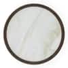 Lazo Solid Wood And Aravali Marble Circular Coffee Table In Dark Chestnut Finish