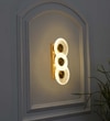 Zen Integrated 3 Light Led Wall Fitting In Brass Finish Metal With Frosted White Glass