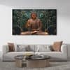 The Castle Decor Lord Buddha Meditation Wall Art Framed Painting 27x48 Inch (Style 18)