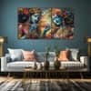 The Castle Decor Radha Krishna Wall Painting Wooden Framed 27x48 Inch (Style 2)