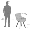 Bren Swivel Dining Chair In Ivory Colour