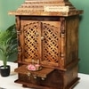 D'Dass Honey Finish Solid Sheesham Wooden Temple For Pooja