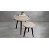 Ethereal Gold Round Nesting Tables with Wooden Legs, Side Tables, Wooden Tables, Living Room Decor by A Tiny Mistake