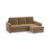 Apollo Compact Sofa (Colour : Fawn Velvet, Cushion : Soft, Back Type : High Back, Seating Capacity : Right Aligned 2 Seater + Right Aligned Chaise)