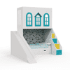Castle Play House Bunk Bed With Slide 6X4 (Manual Box Storage) In White Colour