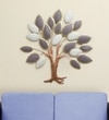 W-Ivory Abstract Metal Wall Decor in Multicolor Set of 1