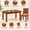 Globally Indian Shilpa Solid Sheesham Wood 4 Seater Dining Table Set 4 Chairs Terracotta Orange
