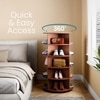 360° Rotating Shoe Rack 5-Tier in Brown – Contemporary Space-Saving Shoe Organizer