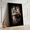 The Castle Decor Fire Wolf Spirit Wall Art Framed Painting 20x30 Inch