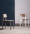 Rota Solid Wood Dining Chair In White and Natural Finish
