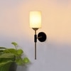 Devansh Metal Electric Wall Light in Black Colour with off-white Shade Count of 1 Light