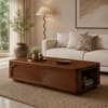 Oakley Sheesham Wood Sunburst Coffee Table in Walnut Finish