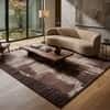 Abstract Brown Wool Silk Handmade Area Rug for Bedroom 12x15