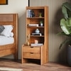 Cove Solid Wood Tall Bedside Table in Amber Walnut Finish