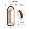 The Artment Unbreakable Brown Arch Puff Floor Mirror (160 x 50) cm