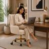 Doe Buck Adan Modern Beige Velvet Office Chair