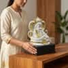 Devotional Divine Aura Shiva Statue in White Colour