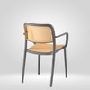 Kepler Brooks Zen Cafeteria Dining Chair With Arms in Grey Colour