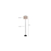 Merida Beige Natural Fiber Floor Lamp with Black Iron Base