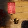 Devansh Metal Electric Wall Light in Gold Colour with Maroon Shade Count of 1 Light