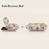 Palermo 3 Seater Click Clack Sofa cum Bed In Peach Floral Colour