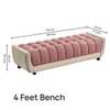 Resco  Velvet 2 Seater 4 Feet Ottoman Bench in Peach & Cream Color