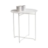 Scandinavian Xever Steel Side Table in White Colour