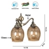 Devansh Metal Electric Wall Light in Antique gold Colour with Lavender Shade Count of 2 Lights