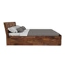 Meighen Platform King Size Storage Bed In Brown Finish