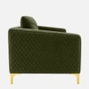 Arab Velvet 1 Seater Sofa Olive Green Color