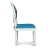 Traditional Indian Pichwai Work Wooden Dining Chair in Blue Colour