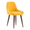 Dane Solid Wood Dining Table 6 Seater with 6 Rickman Lounge Chairs (Finish: Honey, Colour: Matty Yellow)