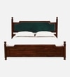 Domino Solid Wood Queen Size Non Storage Bed In Provincial Teak Finish
