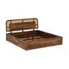 Sunburst Ratan Solid Wood King Size Storage Bed