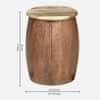 Heritage Drum Metal Coffee Table with 4 Stools in Copper Finish Set of 5