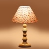 Devansh Multicolor Cotton Table Lamp With  Wood Natural Base (10X10X16) Inches)-40