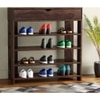 Meridian Solid Wood Shoe Rack in Walnut Finish