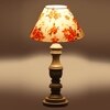 Devansh Multicolor Cotton Table Lamp With  Wood Natural Base (10X18 Inches)-39