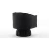 Morrow Swivel Solid Wood Round Chair in Black Colour
