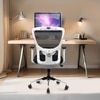 Kepler Brooks Mid Back Office Chair | 2 Years Warranty | Chair for Office Work at Home, Ergonomic Chair, Diwali Gifts, 2D Adjustable Arms, Headrest & Lumbar Support, Multi Synchro Lock (Zeus, White)