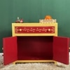 D'Dass Big Red Sheesham and Mdf Wooden Temple For Pooja With Cabinet