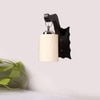 Devansh Solid Wood Electric Wall Light in Brown Colour with off-white Shade Count of 1 Light
