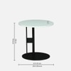 Metalwork Round Metal Nesting Coffee Table Set Black Finish White Porcelain Top Set Of 2